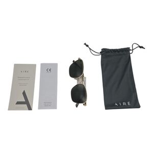 AIRE Spiral Sunglasses NWT Gold Frame Large Fit Protective Pouch Retail